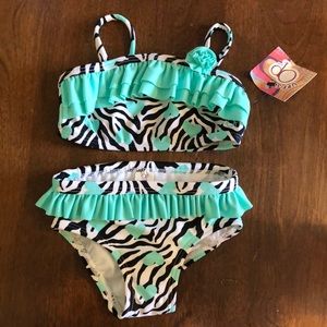 12 month OP swimsuit bikini zebra print